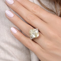 Vintage GIA Certified 11.65ct Fancy Diamond Three Stone Ring