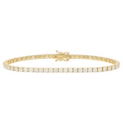 Vintage 5.16ct Diamond Tennis Line Bracelet in Yellow Gold