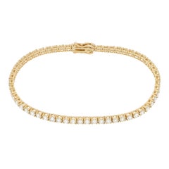 Vintage 5.16ct Diamond Tennis Line Bracelet in Yellow Gold