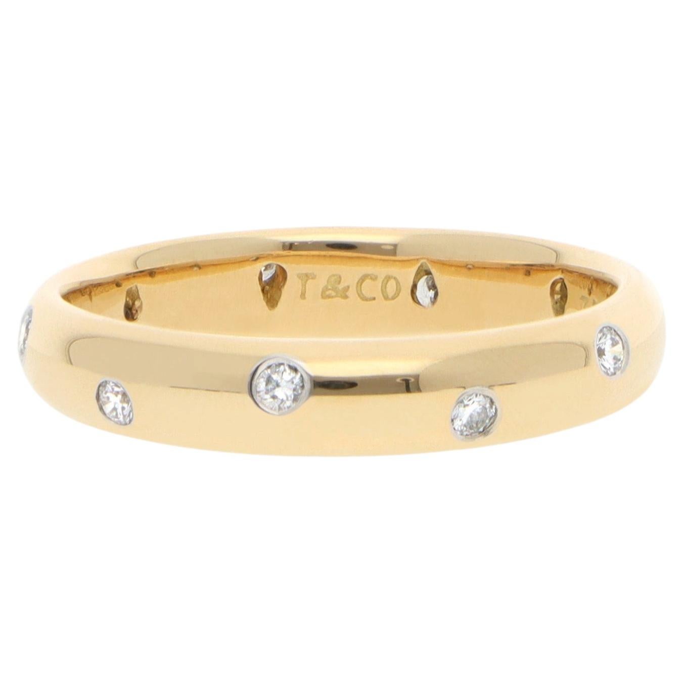 Vintage Tiffany & Co. Etoile Diamond Ring in Yellow Gold, Size S