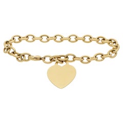 Vintage Tiffany & Co. Heart Tag Charm Bracelet in Yellow Gold