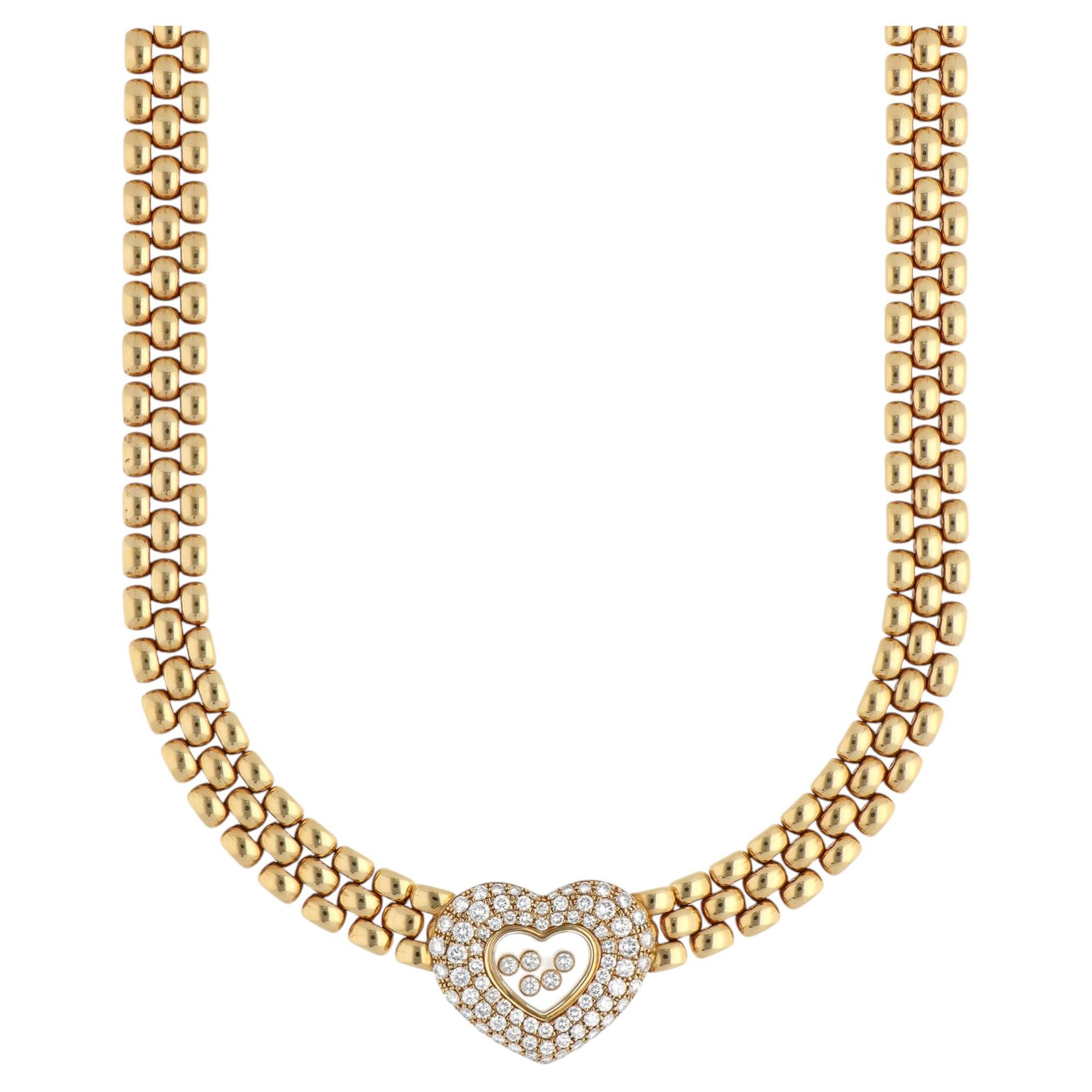 Vintage Chopard Happy Diamond Heart Necklace LM