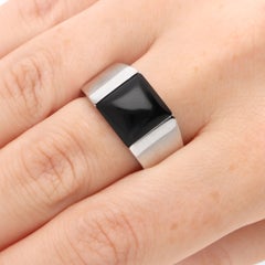 Vintage 1998 Cartier Tank Onyx Ring LM, Size 62