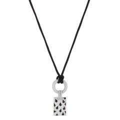 Vintage Panthère de Cartier Diamond and Onyx Black Cord Necklace