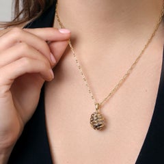 Vintage Cartier Spiral Egg Shaped Garnet Pendant Necklace