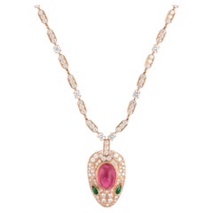 Vintage Bulgari Serpenti High Jewellery Collection Rubellite, Diamond and Emeral