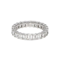 Contemporary 4.44ct Emerald-Cut Diamond Eternity Ring