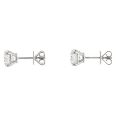 Contemporary GIA Certified 3.00ct Round Diamond Stud Earrings