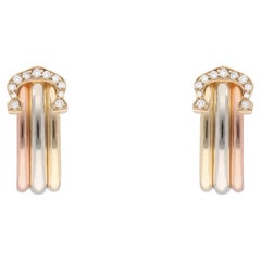 Vintage C de Cartier Diamond Hoop Earrings