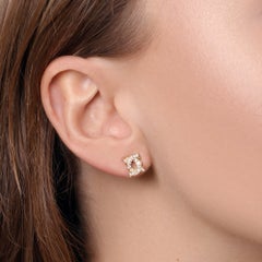 Vintage C de Cartier Double C Diamond Stud Earrings