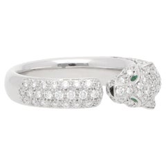 Vintage-Ring „Panthère de Cartier“ mit Diamantbesatz, SM, aus Weißgold, Größe 56