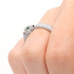 Vintage-Ring „Panthère de Cartier“ mit Diamantbesatz, SM, aus Weißgold, Größe 56