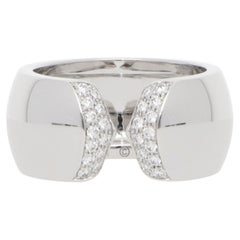 Vintage C de Cartier Double C Diamond Open Band Ring LM