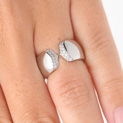 Vintage C de Cartier Double C Diamond Open Band Ring LM