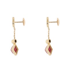 Vintage Rare Cartier Hindu Ruby and Diamond Drop Earrings