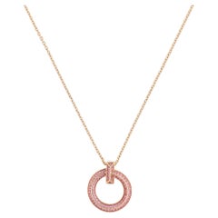 Vintage Tiffany & Co. T1 Pink Sapphire Circle Pendant Necklace