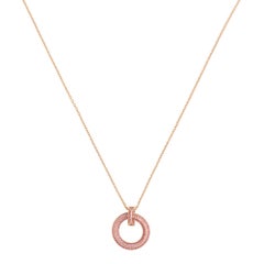Vintage Tiffany & Co. T1 Pink Sapphire Circle Pendant Necklace