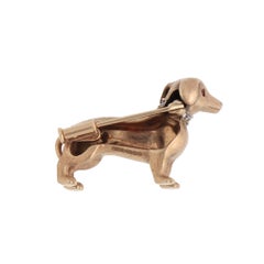 Contemporary Diamond and Ruby Dachshund Dog Brooch