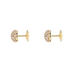 Vintage 1990s Cartier Mimi Diamond Domed Stud Earrings
