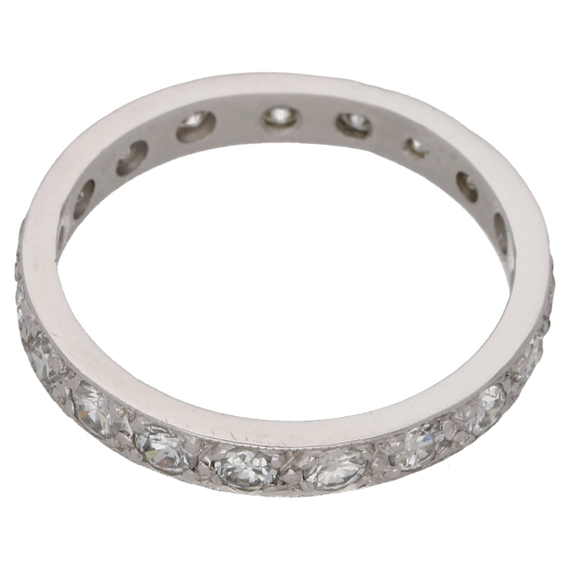Platinum Diamond Eternity Ring In Excellent Condition In London, GB