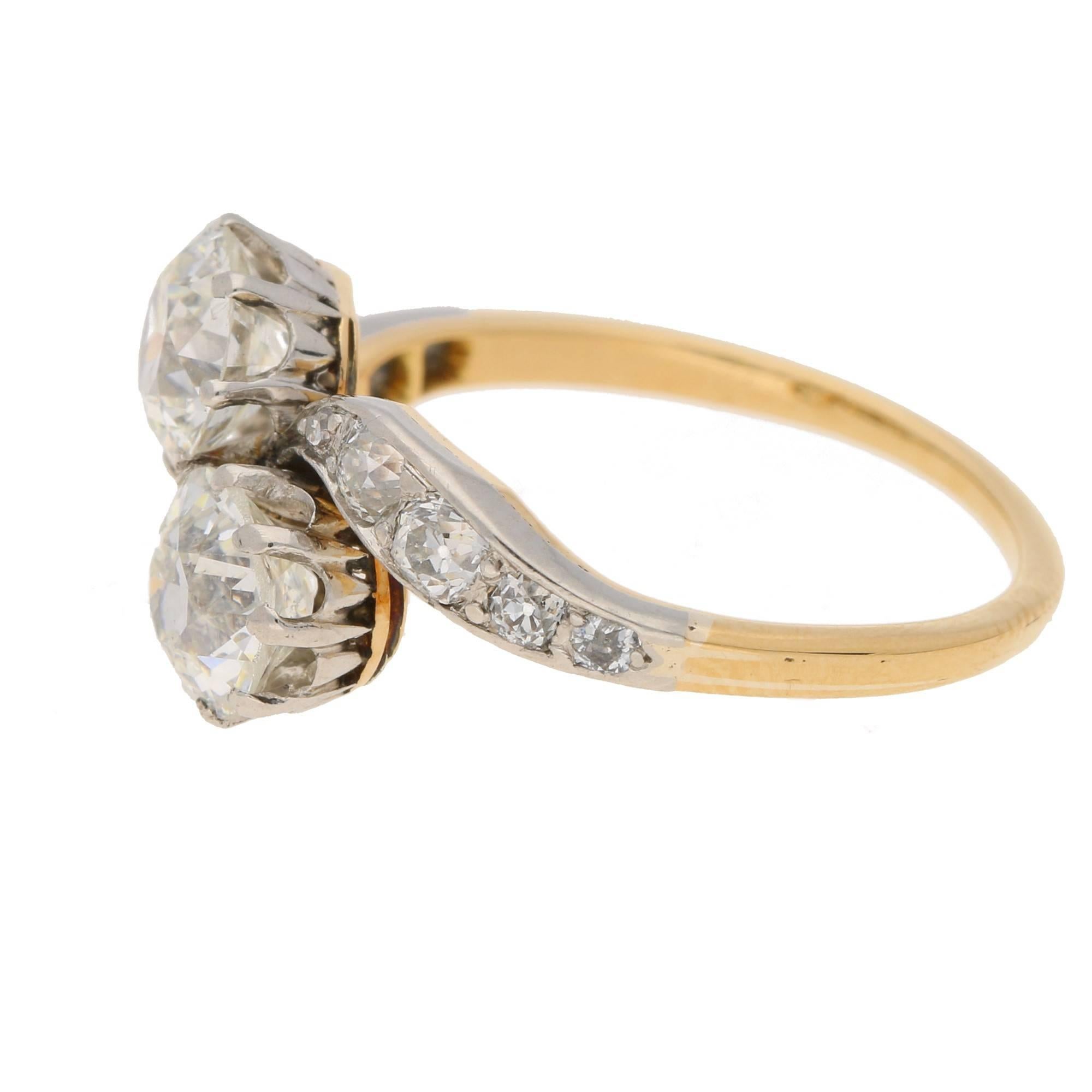 two diamond twist engagement rings