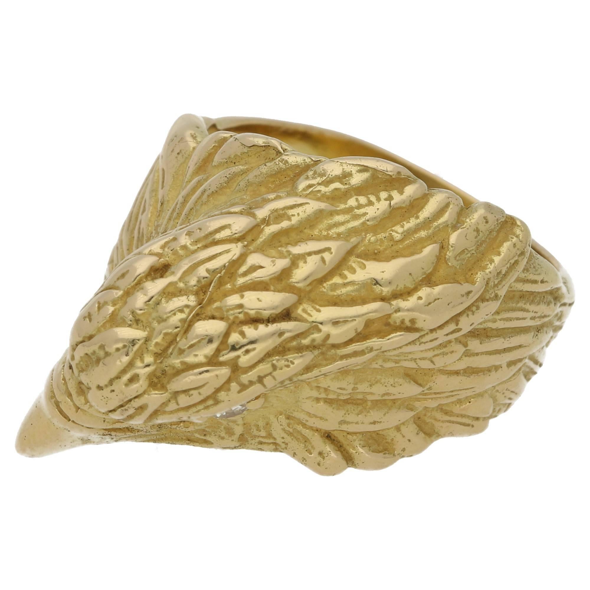 18k gold eagle ring