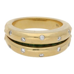 Emerald Diamond Gold Opening Ring