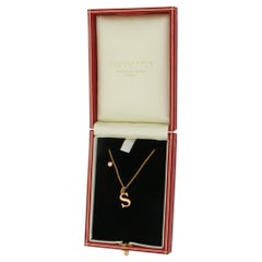 Diamond Letter S Rose Gold Neklace