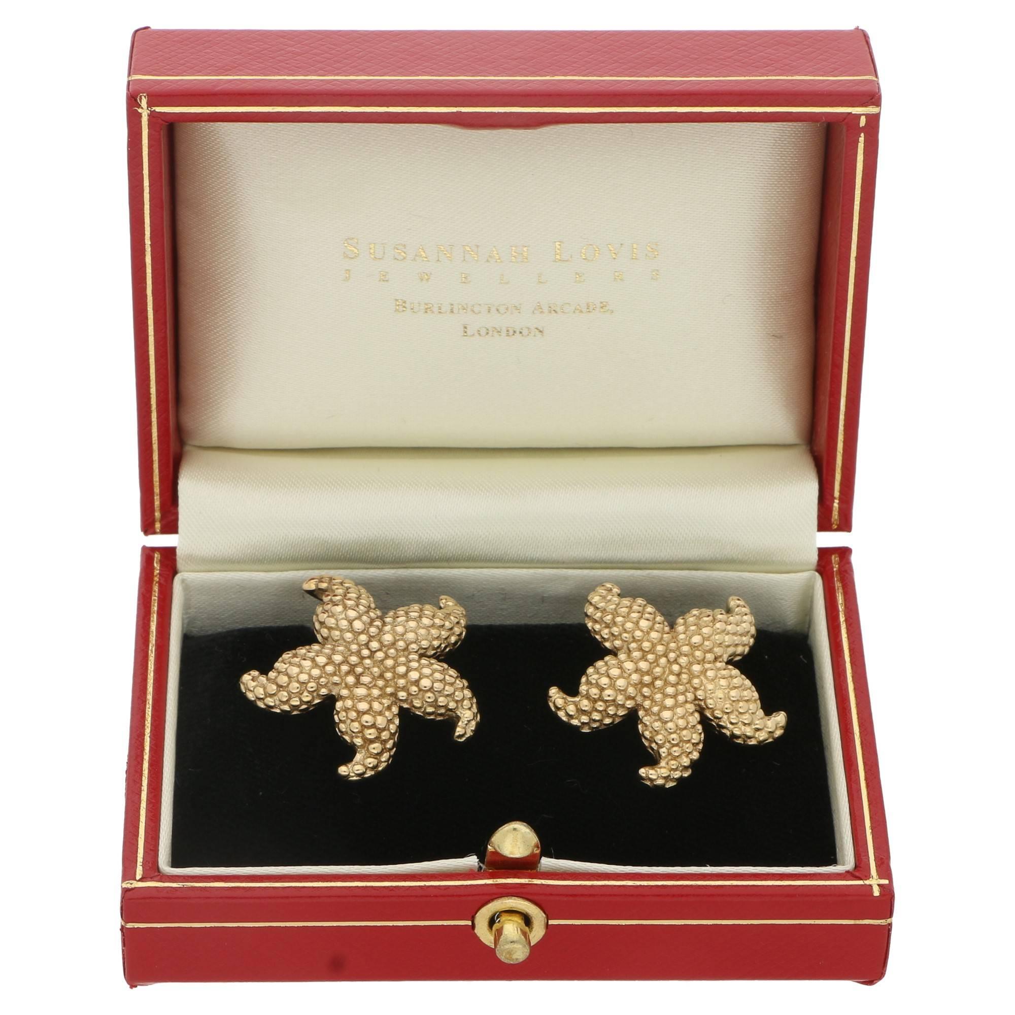gold starfish earrings studs