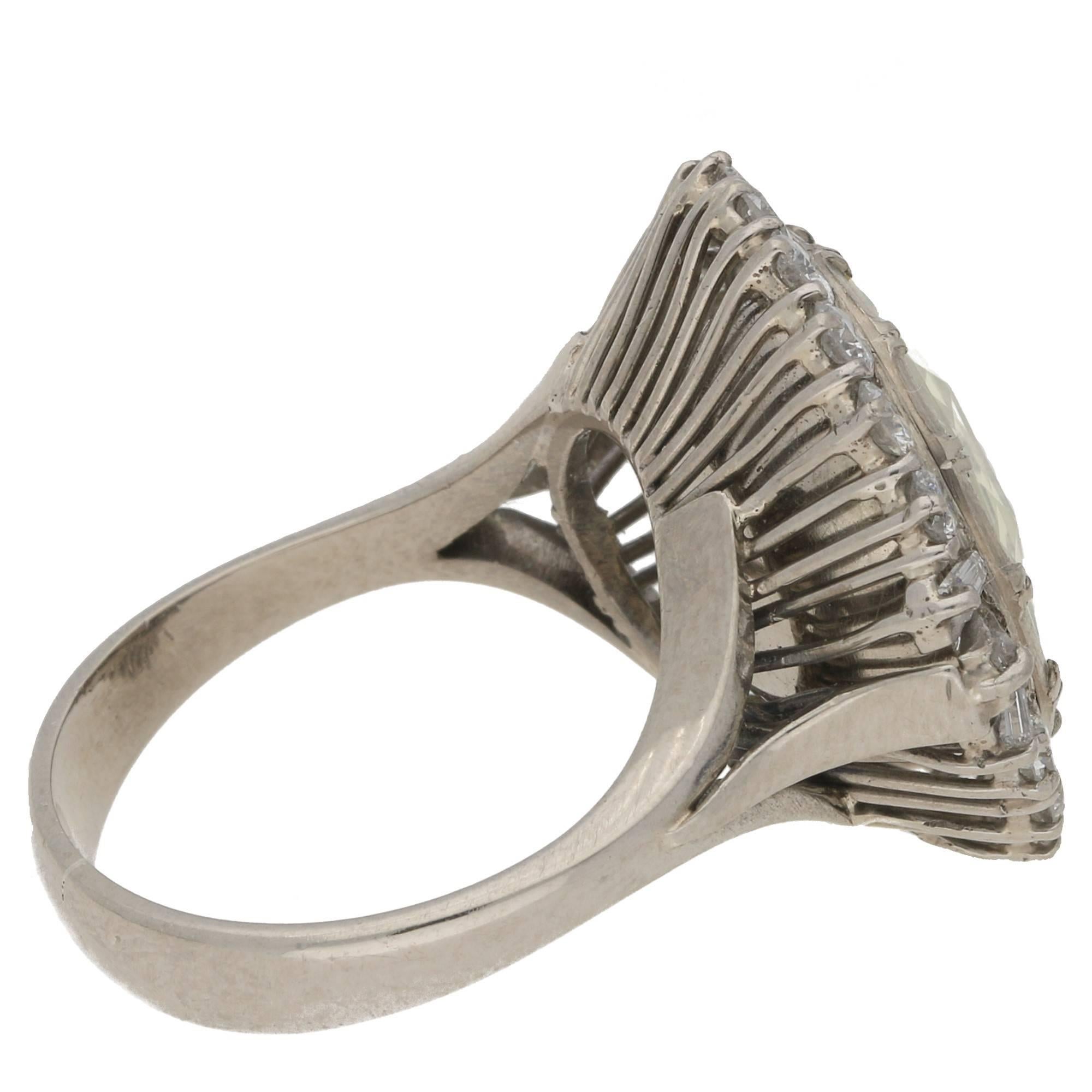 Women's or Men's 4.66 Carat Rose Cut Diamond Engagement Ring