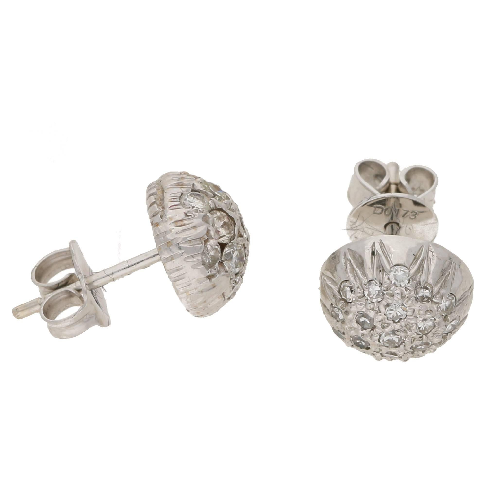 diamond pave stud earrings