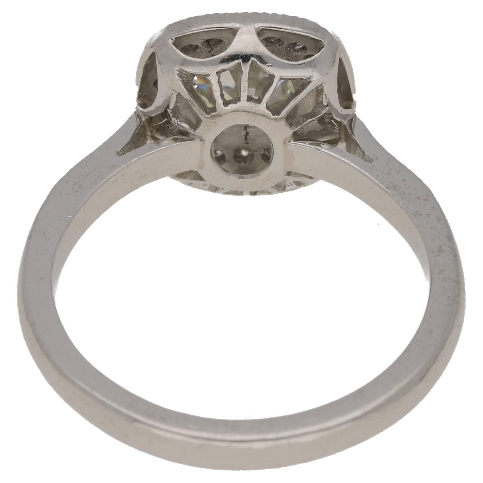 Women's or Men's Old Mine Cut Diamond Engagement Ring