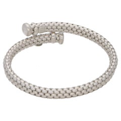 18 Karat White Gold Fope Rope Bangle