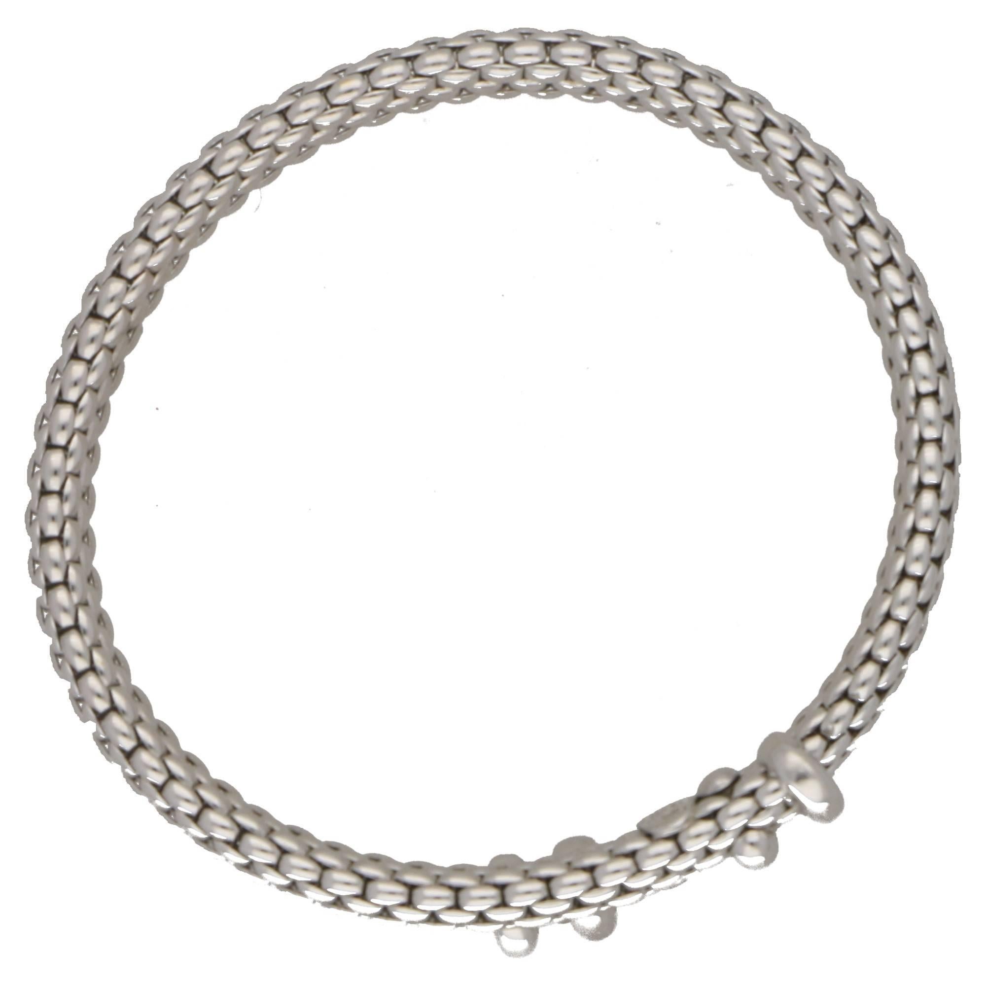 Contemporary 18 Karat White Gold Fope Rope Bangle