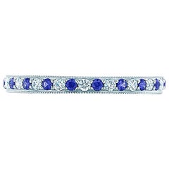 Tiffany & Co. Sapphire Diamond Platinum Eternity Ring