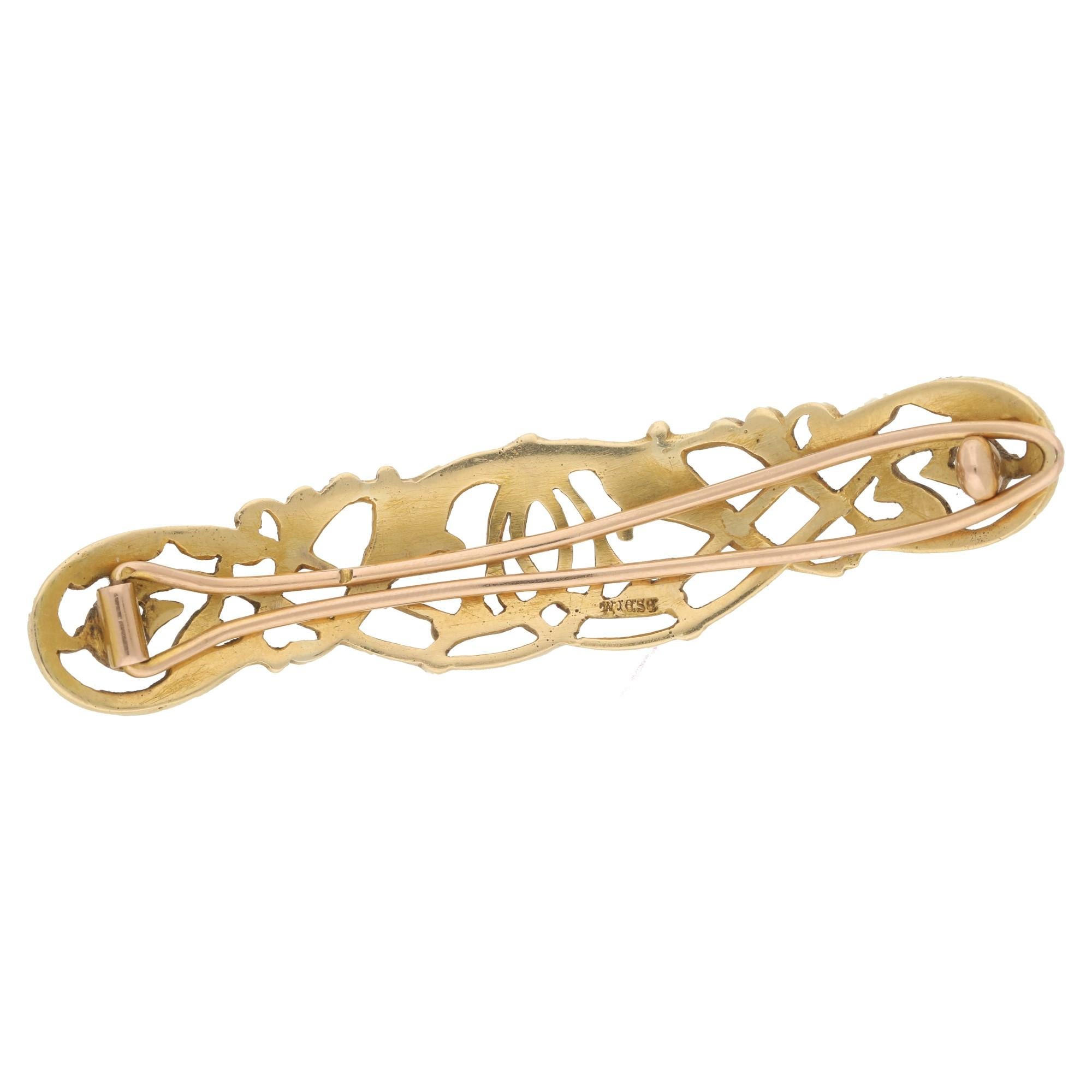 Women's or Men's Art Nouveau Gold Hair Wiese Barette