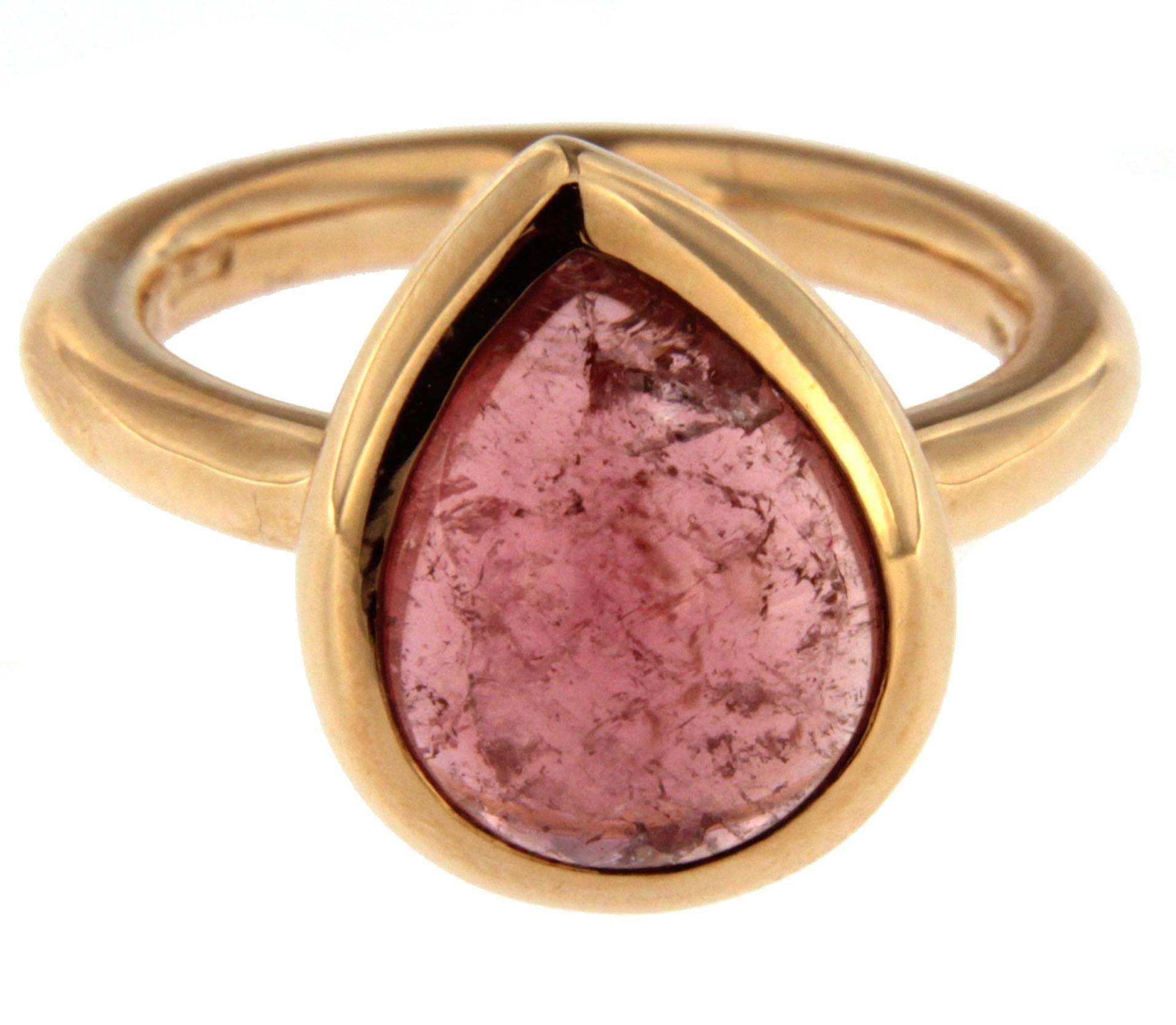 Oval Cut Jona Pink Tourmaline 18 Karat Rose Gold Ring