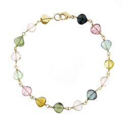 Jona Multi-Color Tourmaline Drops Gold Bracelet 4