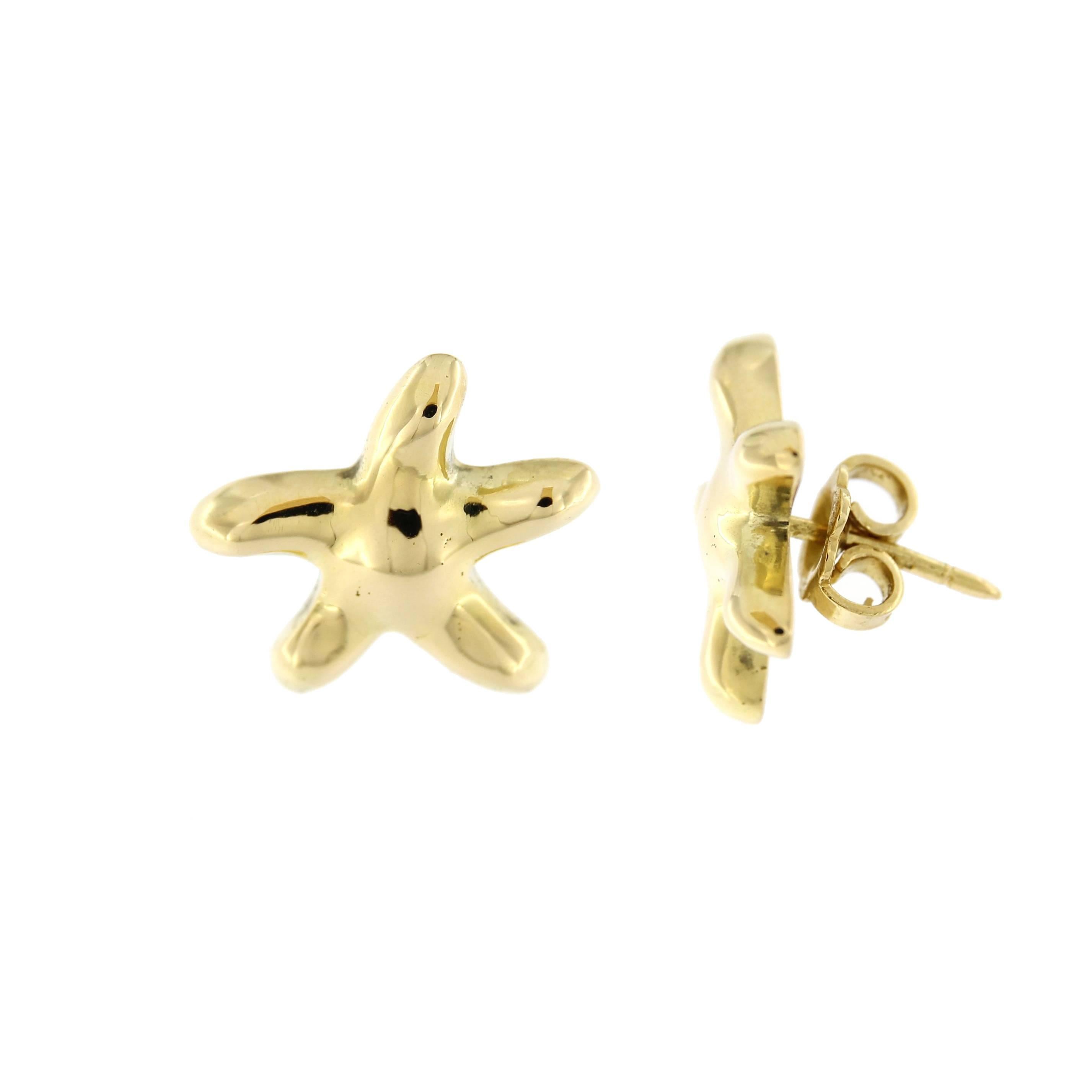 Jona design collection, hand crafted in Italy, 18 karat yellow gold starfish stud earrings.  
All Jona jewelry is new and has never been previously owned or worn. Each item will arrive at your door beautifully gift wrapped in Jona boxes, put inside