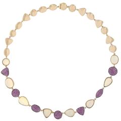 Jona Opal and Pink Sapphire Rose Gold Necklace 9