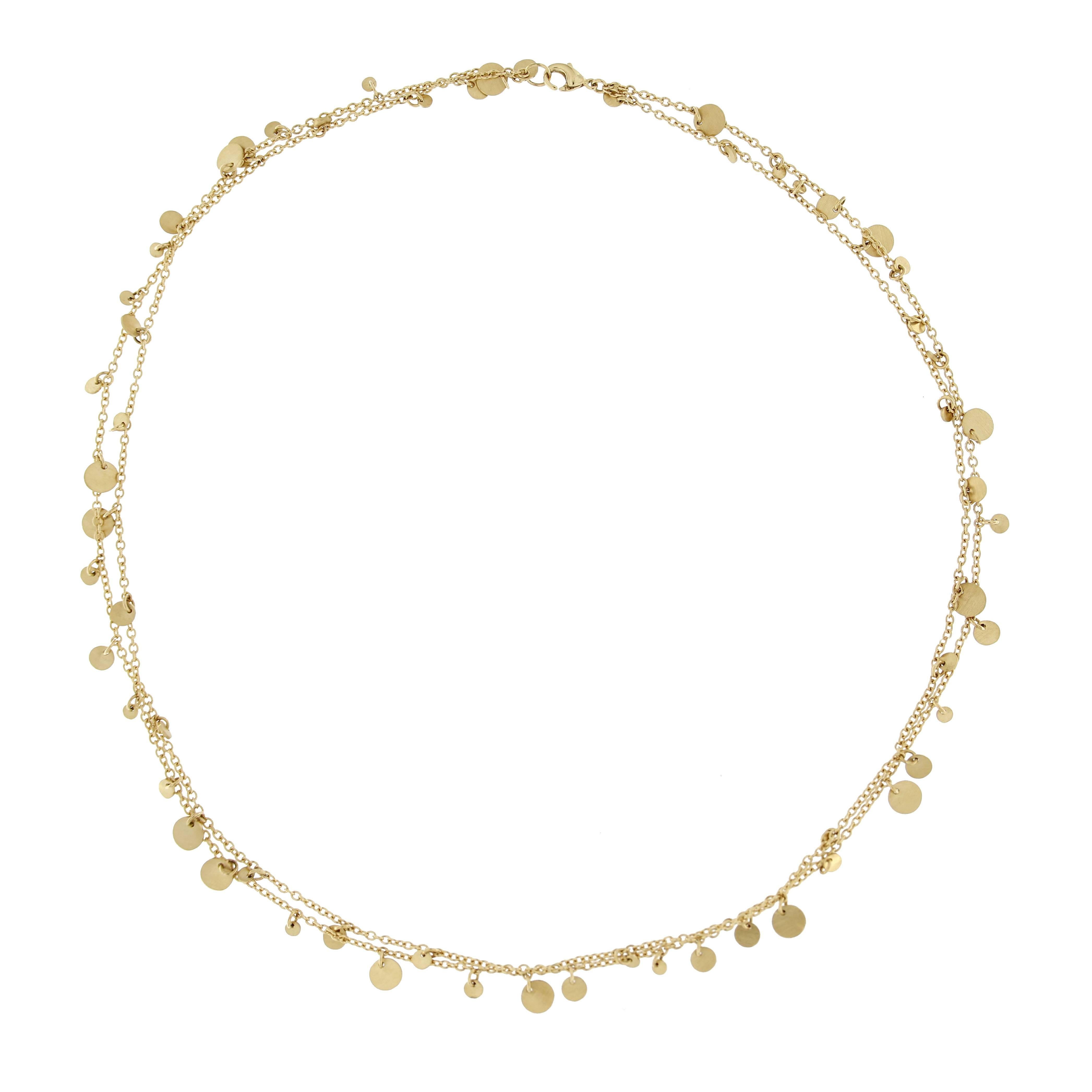 Jona Multi Coin 18 Karat Yellow Gold Long Chain Necklace