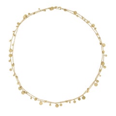 Jona Multi Coin 18 Karat Yellow Gold Long Chain Necklace