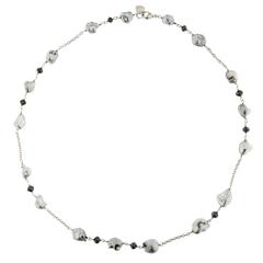 Jona Grey Keshi Pearl Black Diamond Gold Necklace Jona Grey Keshi Pearl Black Diamond Gold Necklace