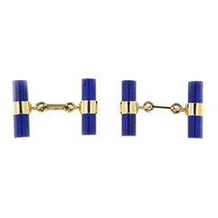 Jona Lapis Lazuli 18k Yellow Gold Bar Cufflinks