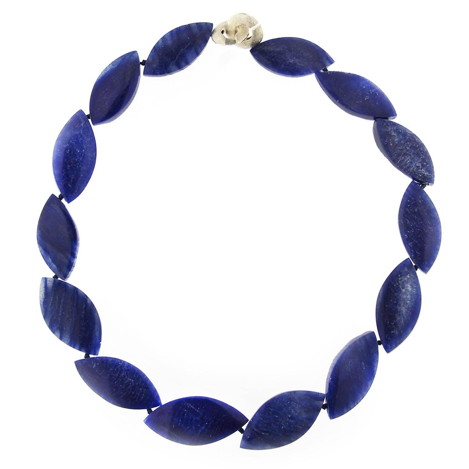 Jona Blue Quartz Navette Necklace