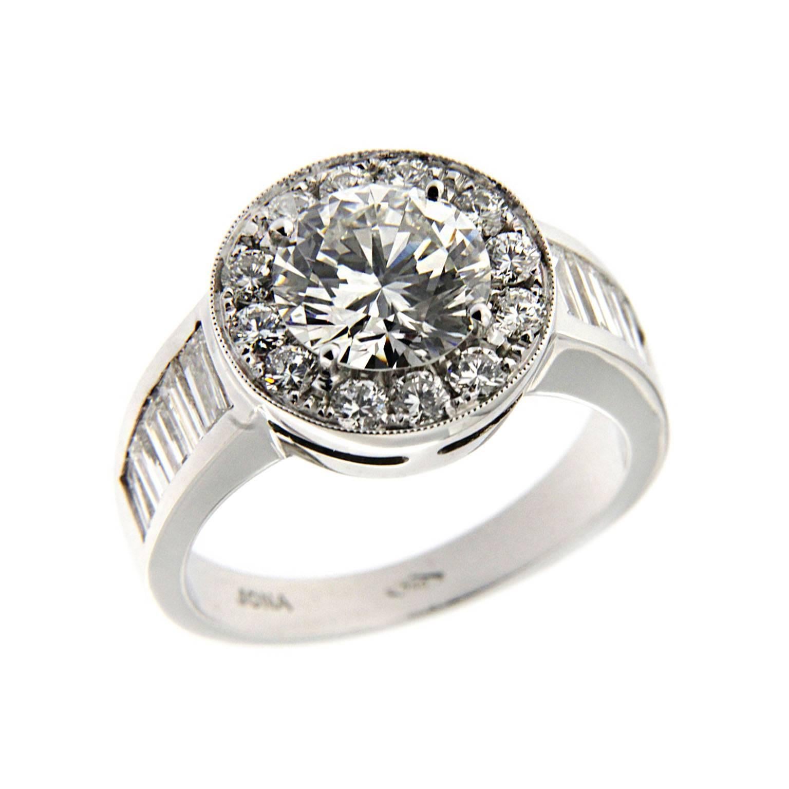 Jona Diamond Halo Engagement White Gold Ring