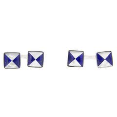 Jona Lapis Lazuli and Mother-of-Pearl Sterling Silver Cufflinks 3