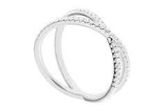 Jona White Diamond 18 Karat White Gold Crossover Ring