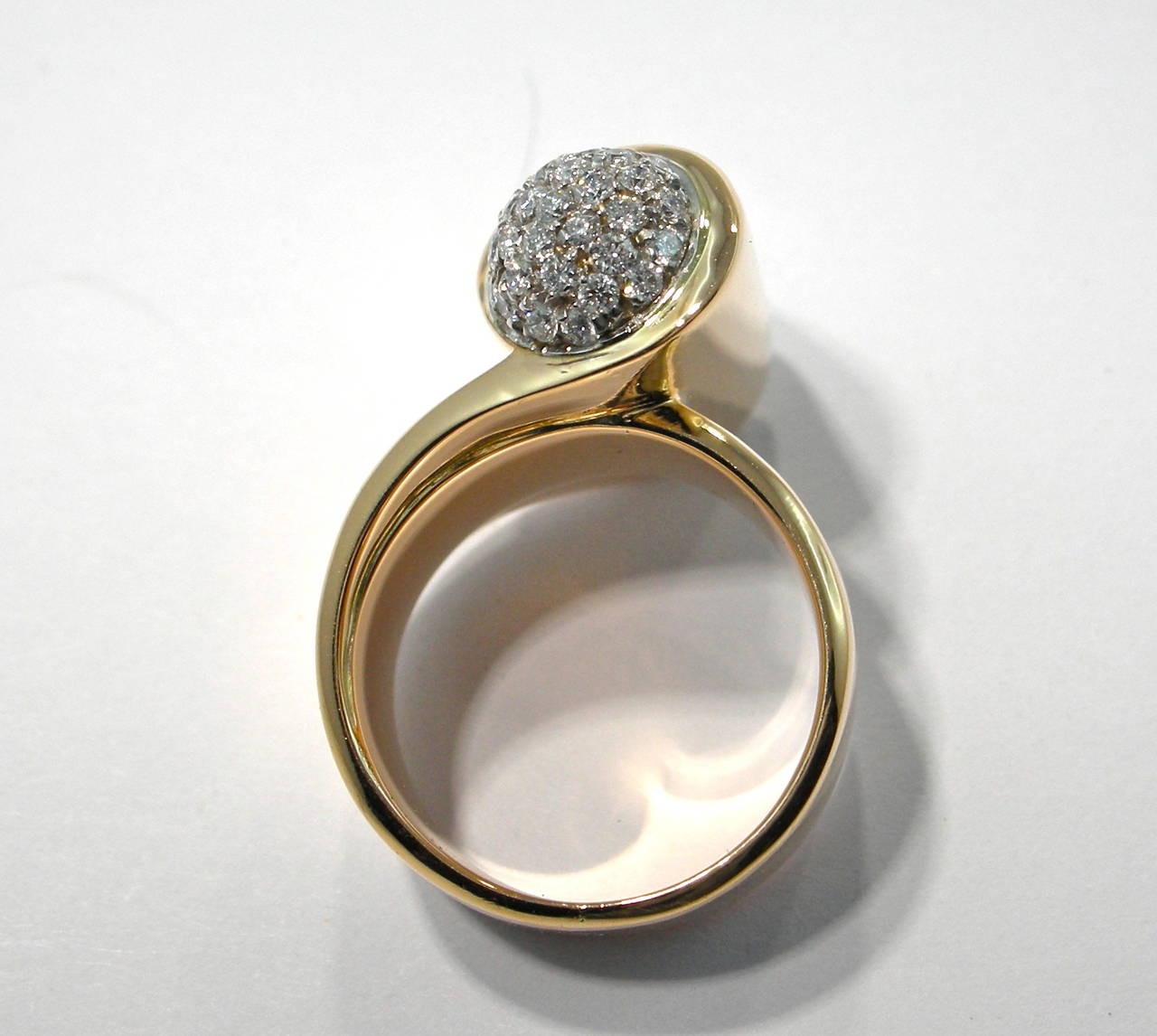 Women's Bulgari Diamond Gold Pinkie Ring