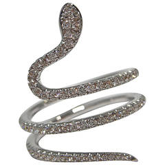Jona Diamond White Gold Coil Snake Ring 1